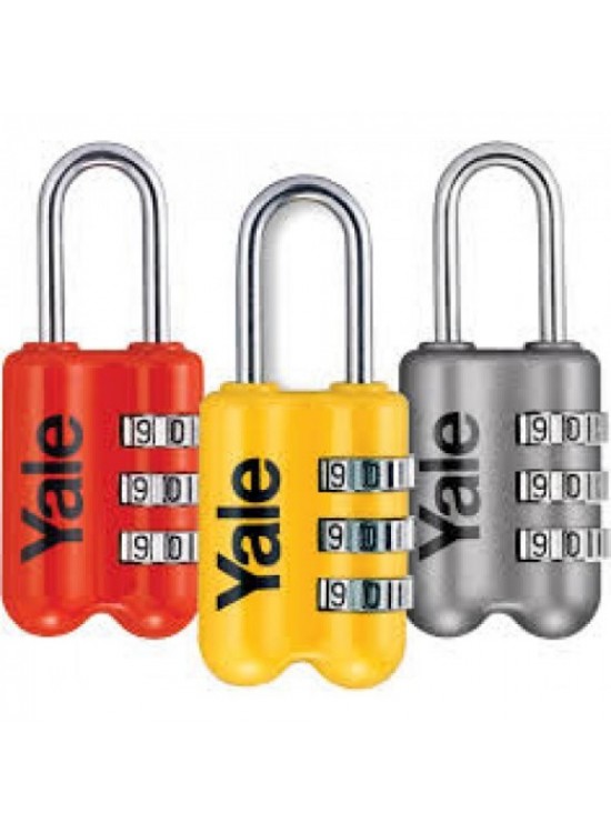 YALE - Yale Dar Tip Mini Şifreli Asma Kilit - Karışık Renkli - Blister