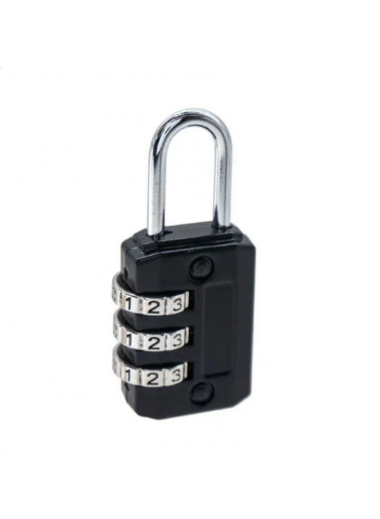 Demax Üç Basamaklı Şifreli ve Anahtarlı Asma Kilit Siyah 20 mm
