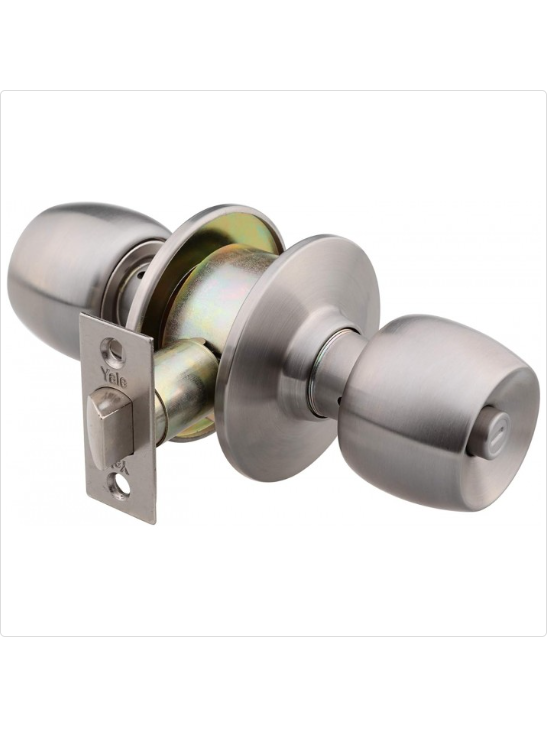 Yale Topuzlu Kilit Giriş Tipi Mat Saten (60-70 mm ayarlanabilir) - Blisterli